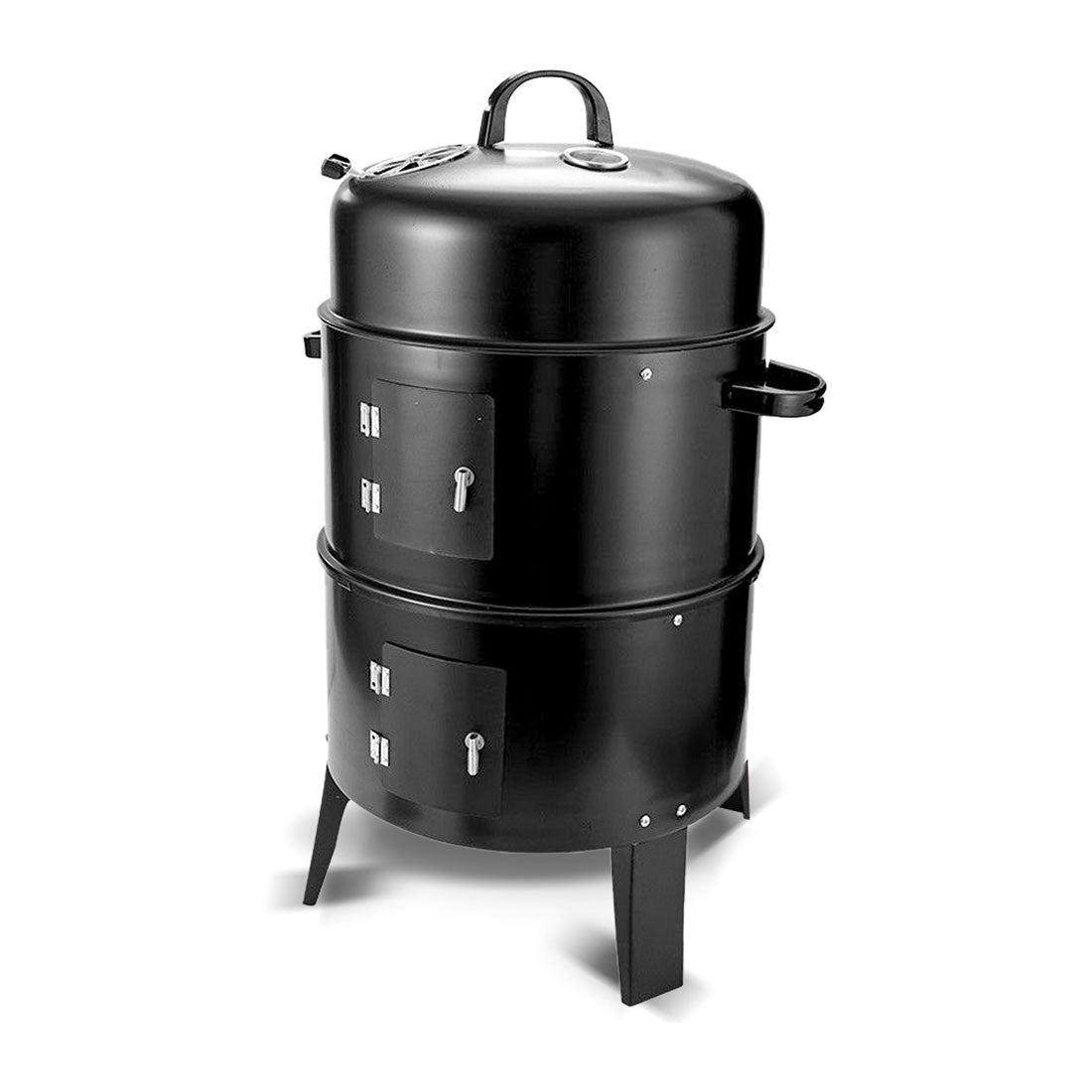 NEW 3in1 Portable Charcoal Vertical Smoker BBQ Roaster Grill Steel Water Steamer