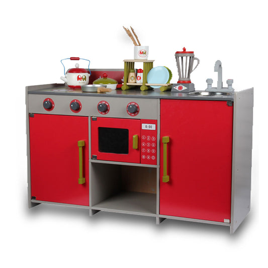 Wooden Kids Kitchen Pretend Play Set Toy Toddler Children Cooking Home Cookware