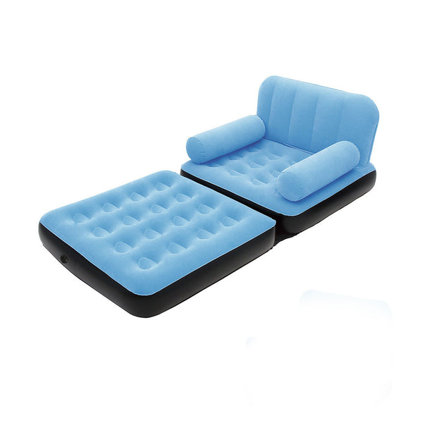 Bestway Inflatable 2 in 1 Couch Chair Air Bed Single - blue