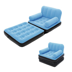 Bestway Inflatable 2 in 1 Couch Chair Air Bed Single - blue