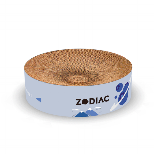 Zodiac Cat Kitten Round Scratch Lounge Corrugated Cardboard Scratcher Board Blueberry