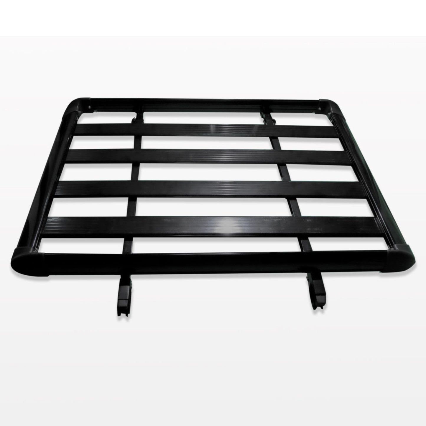 Black metal roof rack on a white background