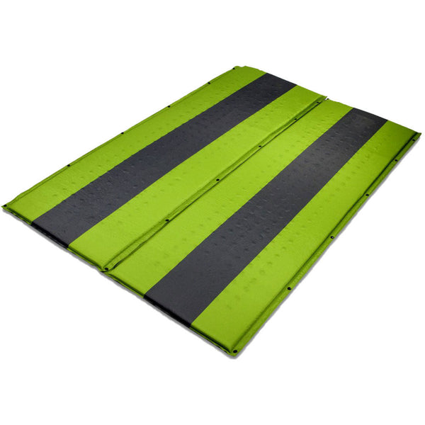 Double Self Inflating Mattress Sleeping Mat Air Bed Camping Hiking Joinable - green