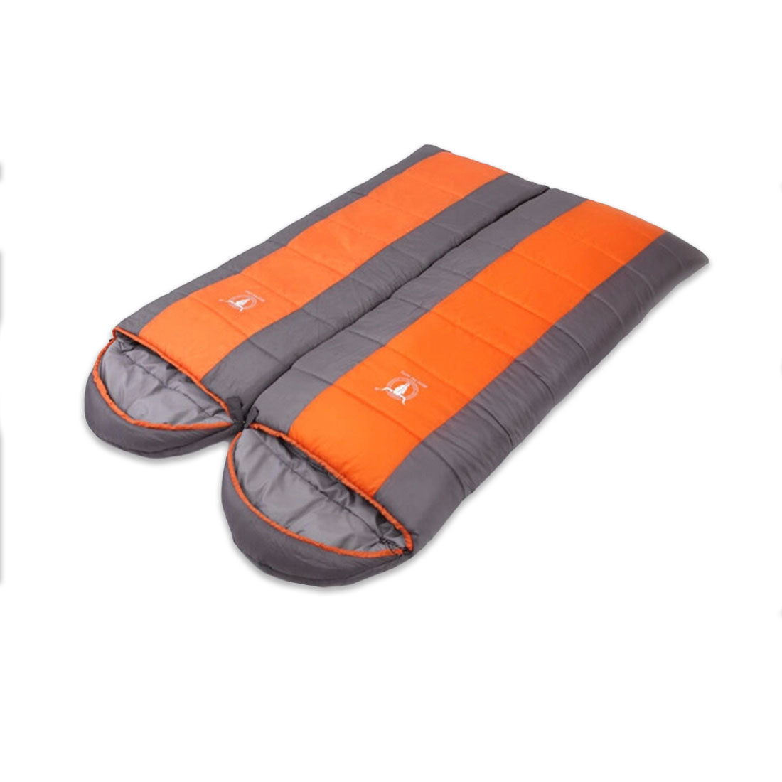 Double Camping Envelope Twin Sleeping Bag Thermal Tent Hiking Winter 0° C - orange