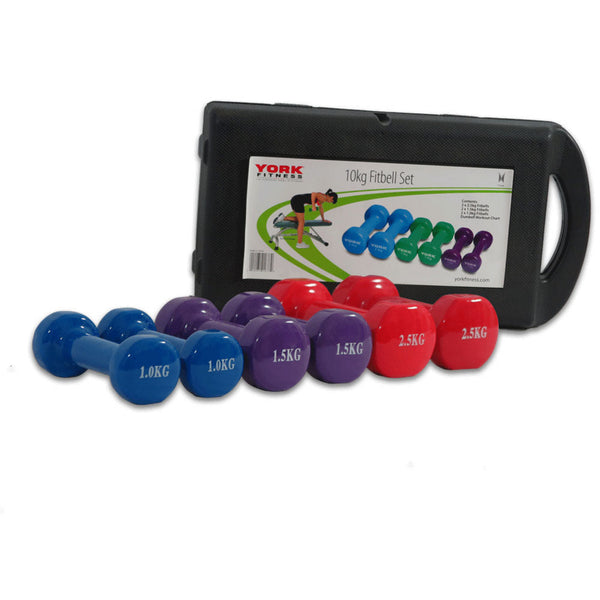 NEW Dumbbell Workout Weights Rack Set 6 Hand 10kg Exercise Fitness Gym Dumbells