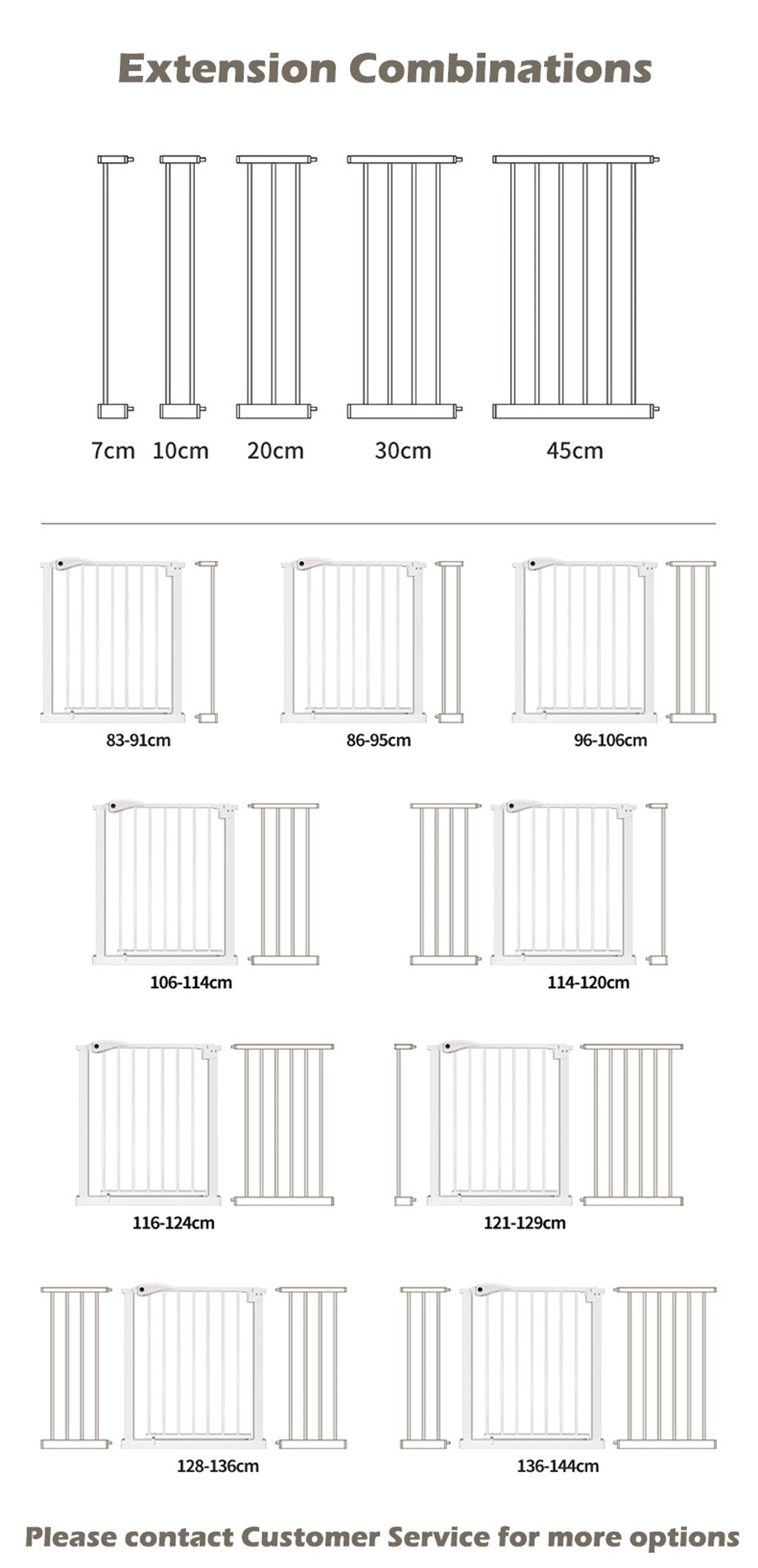 Adjustable Baby Pet Child Kid Safety Security Gate Stair Barrier Door Extension Bs