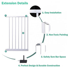Adjustable Baby Pet Child Kid Safety Security Gate Stair Barrier Door Extension
