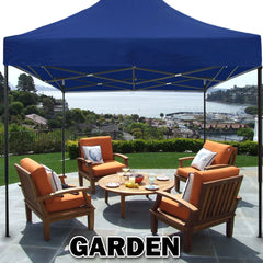 3x3m Pop Up Gazebo Outdoor Tent Folding Marquee Party Camping Market Canopy w/ Side Wall - blue