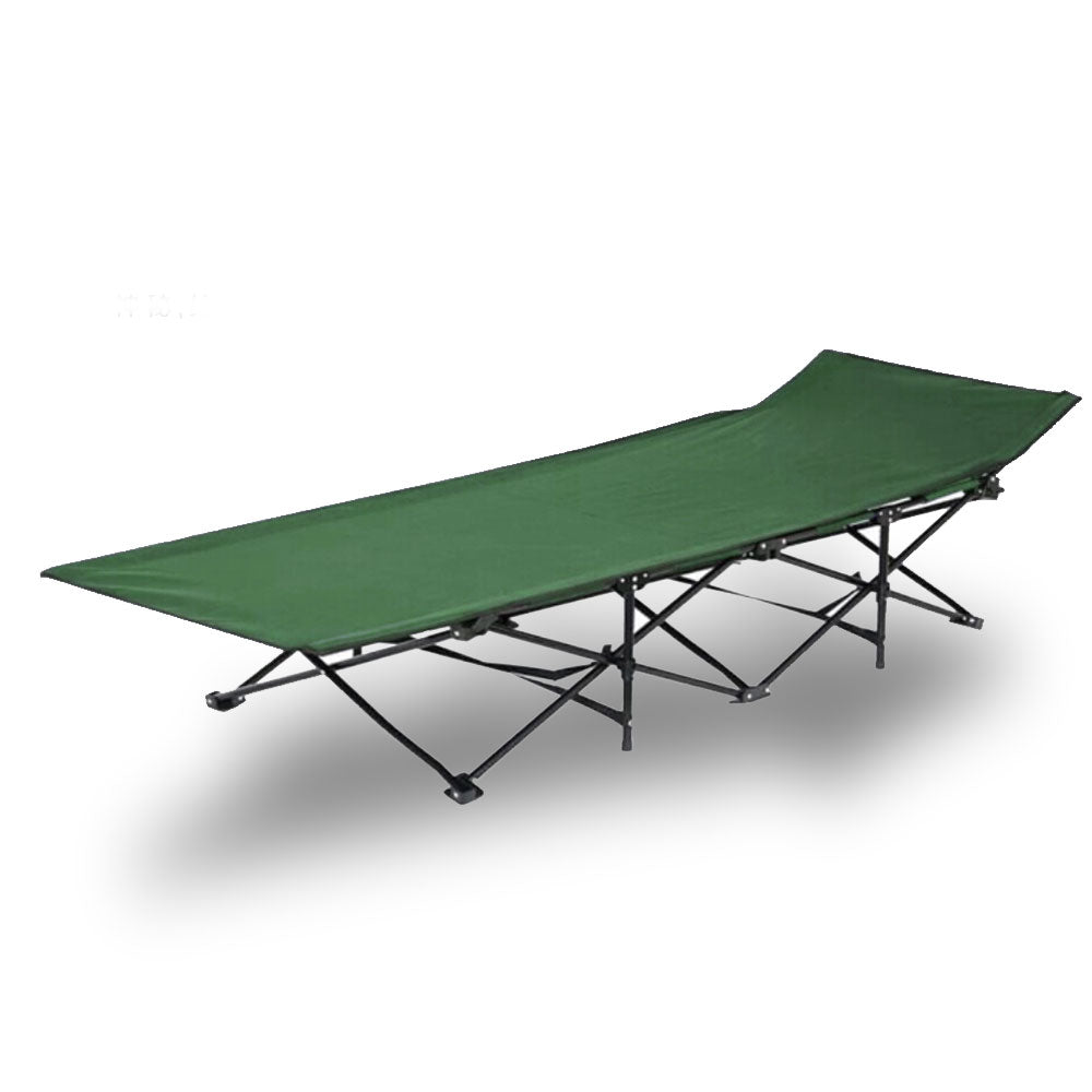 Camping Bed Folding Stretcher Light Weight with Carry Bag Camp Portable - green