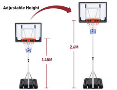 Portable Basketball Hoop Stand System Height Adjustable Net Ring Kids Junior