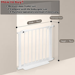 Adjustable Baby Pet Child Kid Safety Security Gate Stair Barrier Door Extension Bs