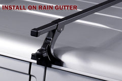 120cm Universal Rain Gutter Car Roof Rack Cross Bars Black Adjustable Brackets Medium