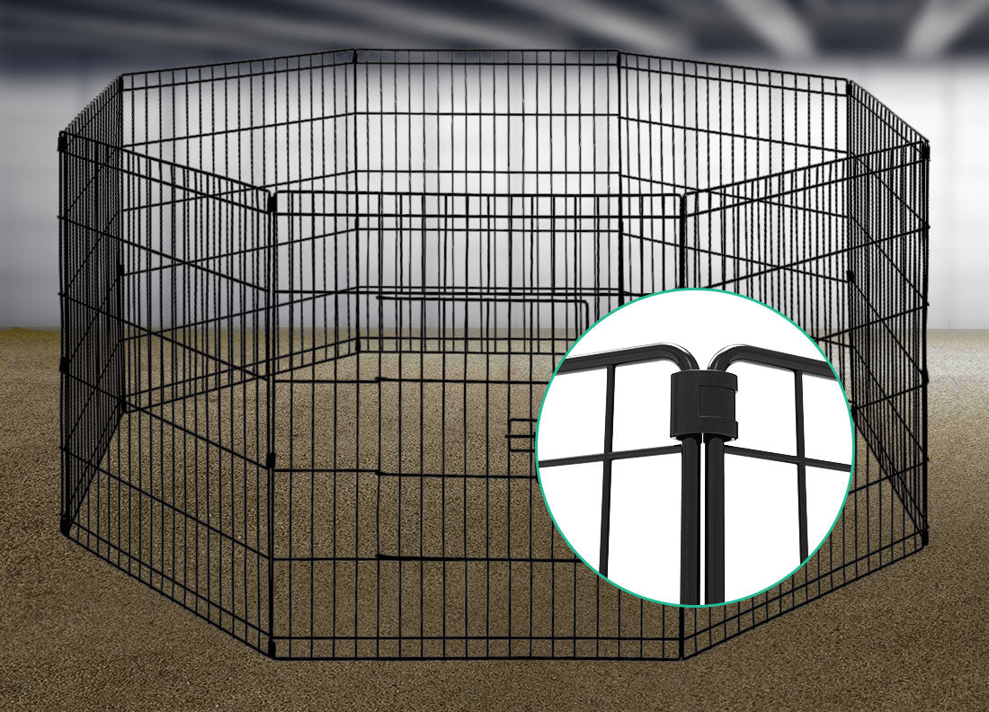 8 Panel Pet Dog Playpen Puppy Exercise Cage Enclosure Fence Play Pen
