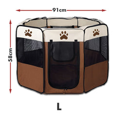 8 Panel Pet Dog Cat Crate Play Pen Bags Kennel Portable Tent Playpen Puppy Cage