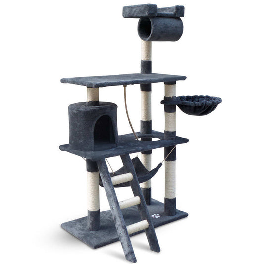 158cm Cat Tree Scratching Post Scratcher Pole Gym Toy House Furniture Multilevel - grey