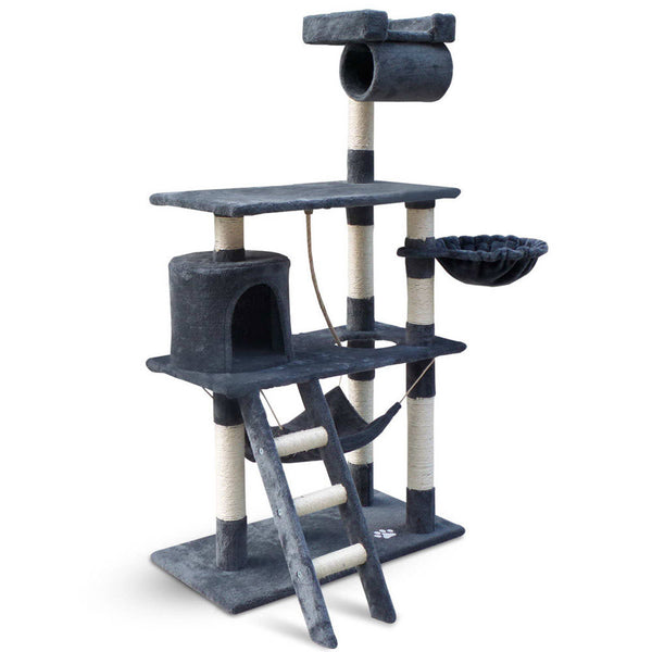 158cm Cat Tree Scratching Post Scratcher Pole Gym Toy House Furniture Multilevel - grey