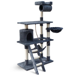 158cm Cat Tree Scratching Post Scratcher Pole Gym Toy House Furniture Multilevel - grey