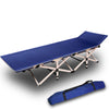 Camping Portable Stretcher Single Foldable Folding Bed Recliner Mat - navy