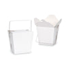Bulk Packs 100 pcs White Noodle Box Pail With Metal Wire Handle