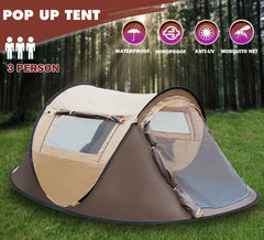 Waterproof Instant Up Beach Camping Tent 3 Person Pop up Tents Family Hiking Dome