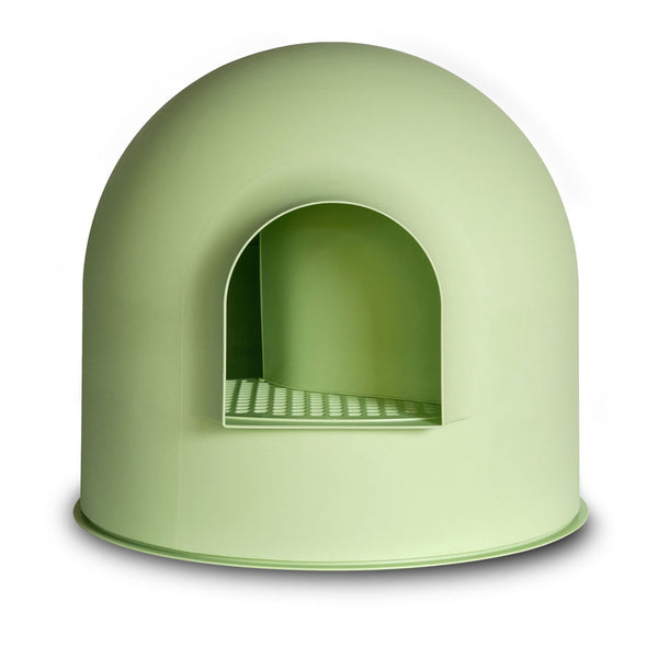 Pidan Igloo Snow House Portable Hooded Cat Toilet Litter Box Tray House with Scoop - green