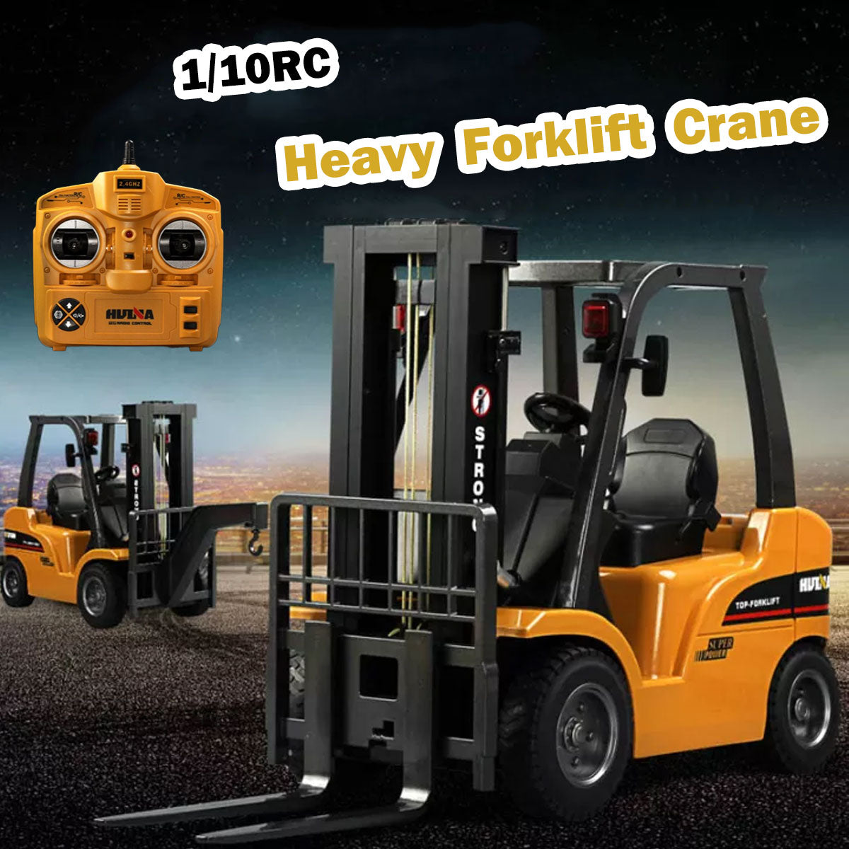 Huina 1/10 RC 8CH ForkLift Excavator Industrial Construction Engineering Vehicle Truck Kids Toys alloy