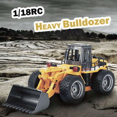 HUINA 1/18 6CH RC Alloy Construction Loader Bulldozer Engineering Vehicle Toy