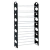 10 Tier Black Shoe Stackable Storage Rack - Capacity for 30 Pairs Shoes