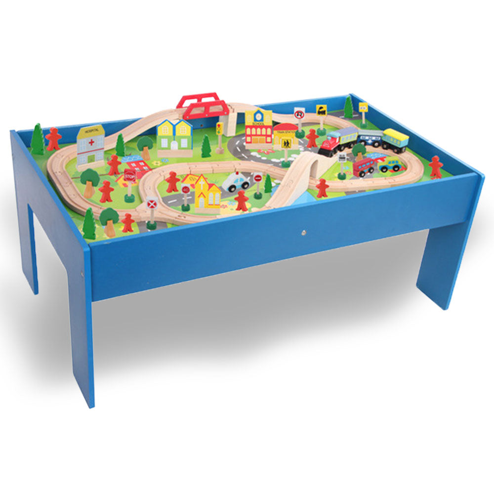 Wooden Train Table Children Pretend Play Set Toy Kids Toddlers Thomas The Tank
