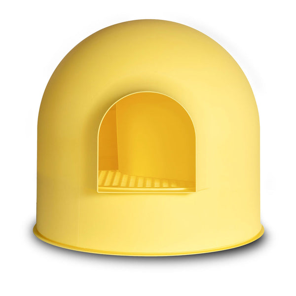 Pidan Igloo Snow House Portable Hooded Cat Toilet Litter Box Tray House with Scoop - yellow