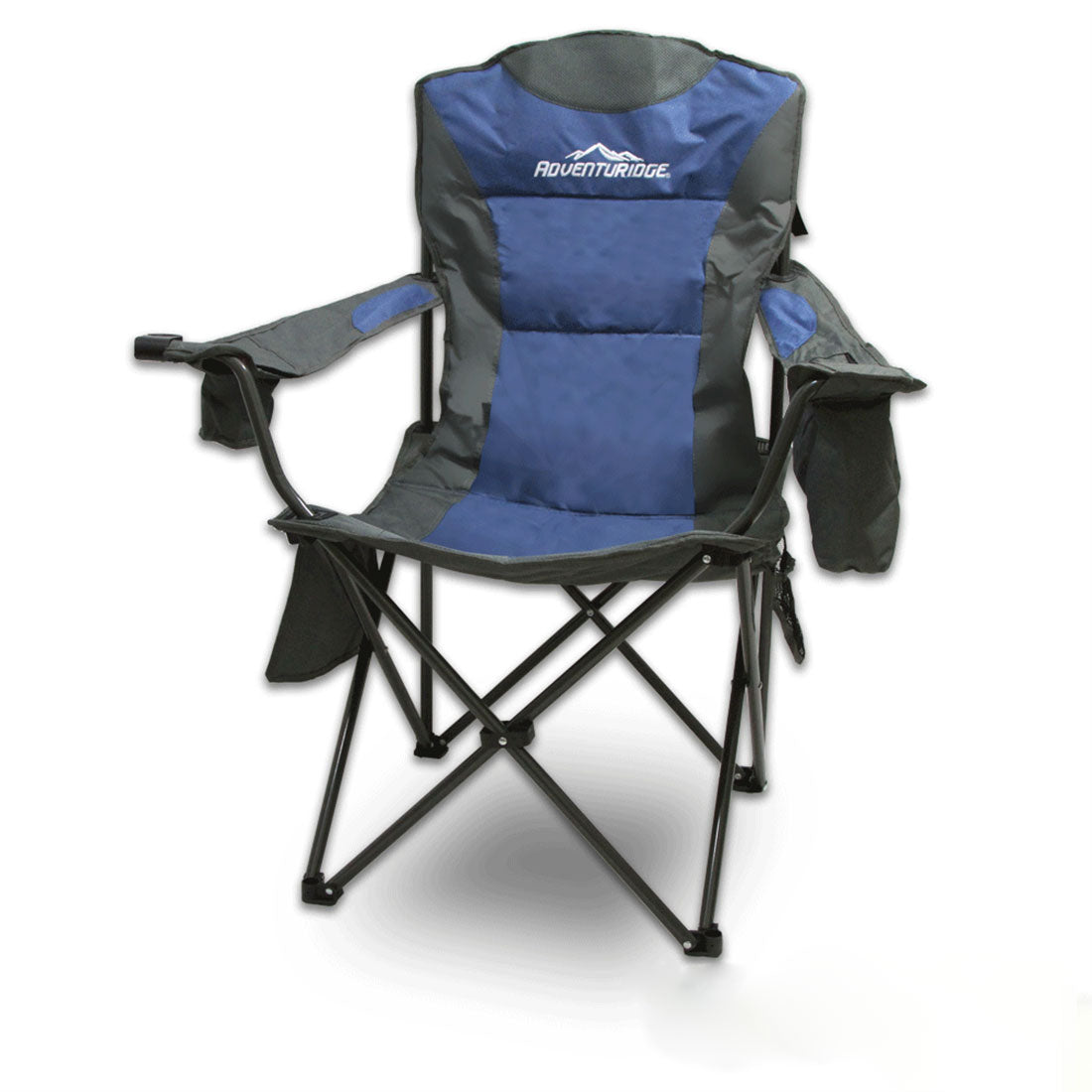 Foldable Folding Camping Chair Retreat Recliner Beach Outdoor Picnic Travel Camp - blue