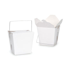 Bulk Packs 100 pcs White Noodle Box Pail With Metal Wire Handle