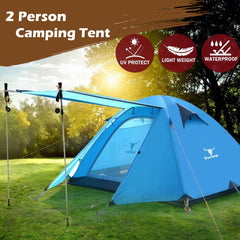 2 Person Portable Outdoor Lightweight Cycling Hiking Backpacking Camping Waterproof Tent