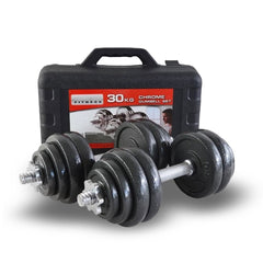 30KG Dumbbell Set Weight Dumbbells Home Gym Training Fitness BarBell Equipment Case