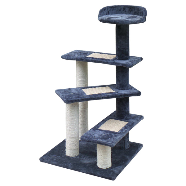 100cm Cat Tree Scratching Post Scratcher Pole Toy House Furniture Tower Condo - Grey