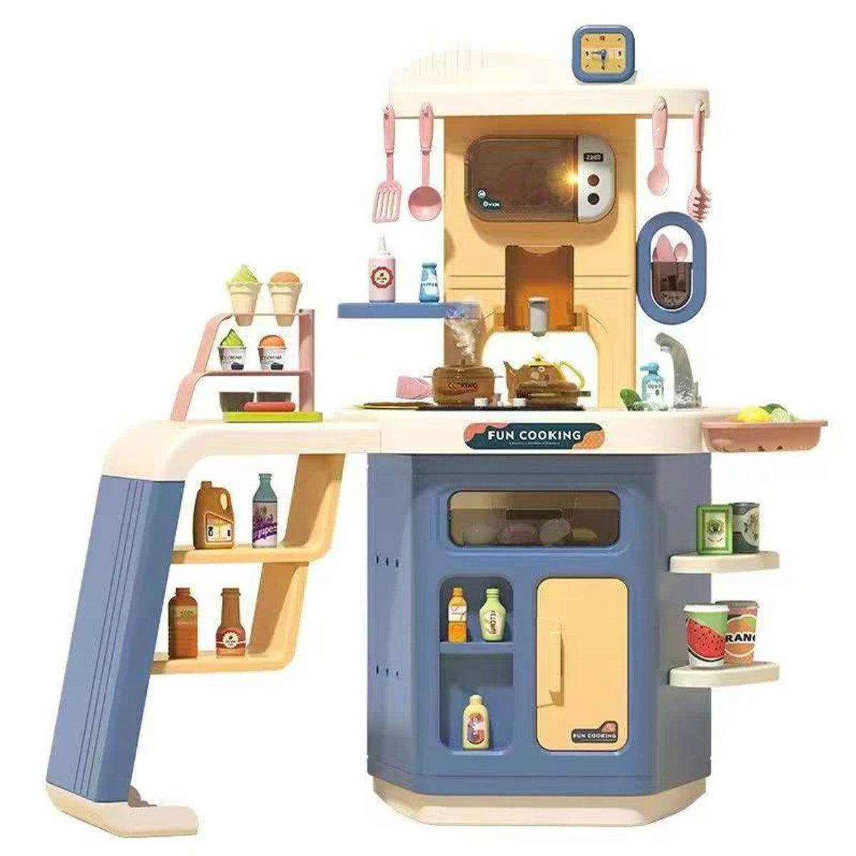 Kids Pretend Role Play Toy Kitchen Cooking Children Toddler Food Cookware Set