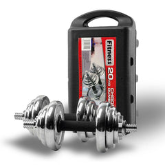 Chrome Dumbbell Set Weight Dumbbells Home Gym Training Fitness BarBell Equipment Case