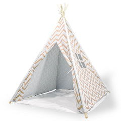 Giant Cotton Canvas Kids Teepee Wigwam Children Pretend Play Tent Indoor Outdoor Party  - Orange