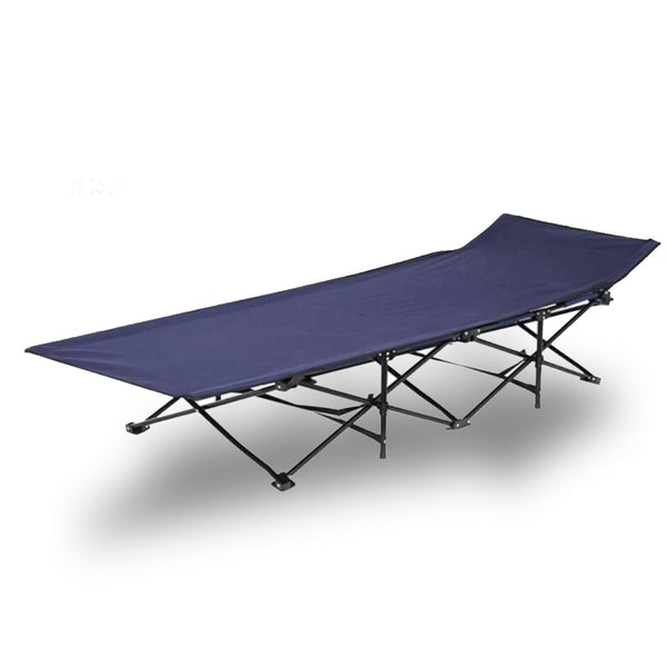 Camping Bed Folding Stretcher Light Weight with Carry Bag Camp Portable - navy
