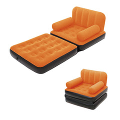 Bestway Inflatable 2 in 1 Couch Chair Air Bed Single - orange