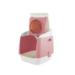 Pakeway Tomcat Cat Litter Box Fully Enclosed Kitty Tray Toilet Odor Control Basin Large - pink