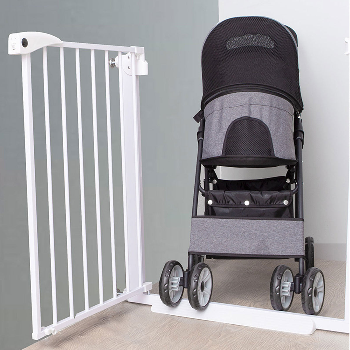 Adjustable Baby Pet Child Kid Safety Security Gate Stair Barrier Door Extension Blue