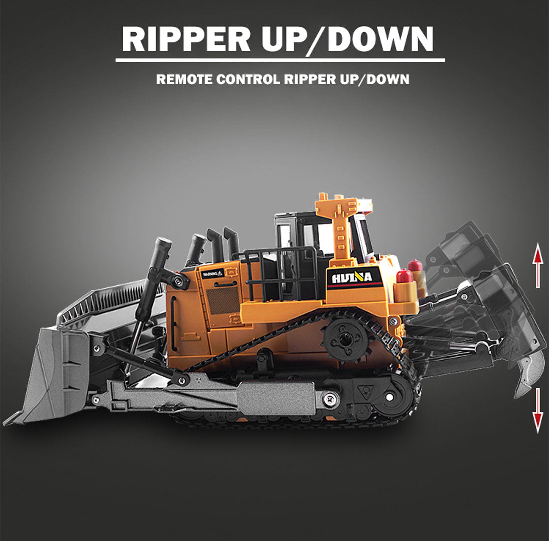 Huina Alloy 1:16 RC Bulldozer Excavator Toy Playset Vehicles Car Model Toy Boys Kid