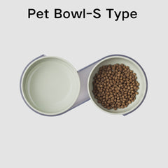Pidan Elevated Cat Dog Double Dual Feeding Raised Bowls Bowl Set Tilted Stand - green