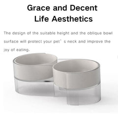Pidan Elevated Cat Dog Double Dual Feeding Raised Bowls Bowl Set Tilted Stand