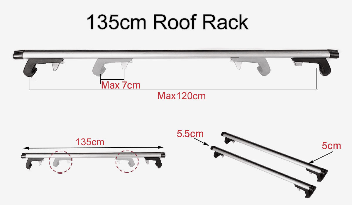 Universal Adjustable Aluminum Alloy Aero Car Roof Rack Cross Bars Carrier Lockable
