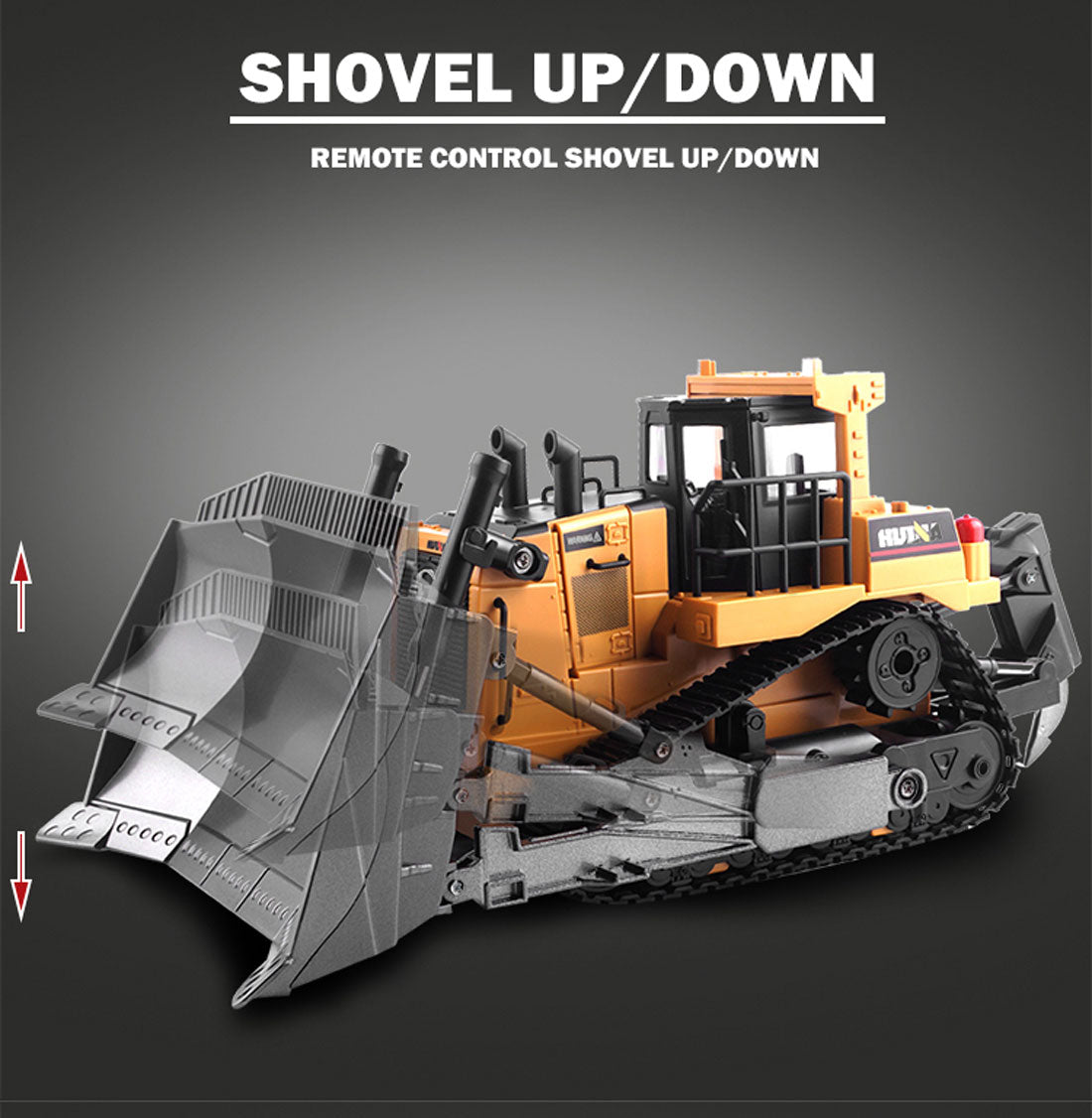 Huina Alloy 1:16 RC Bulldozer Excavator Toy Playset Vehicles Car Model Toy Boys Kid
