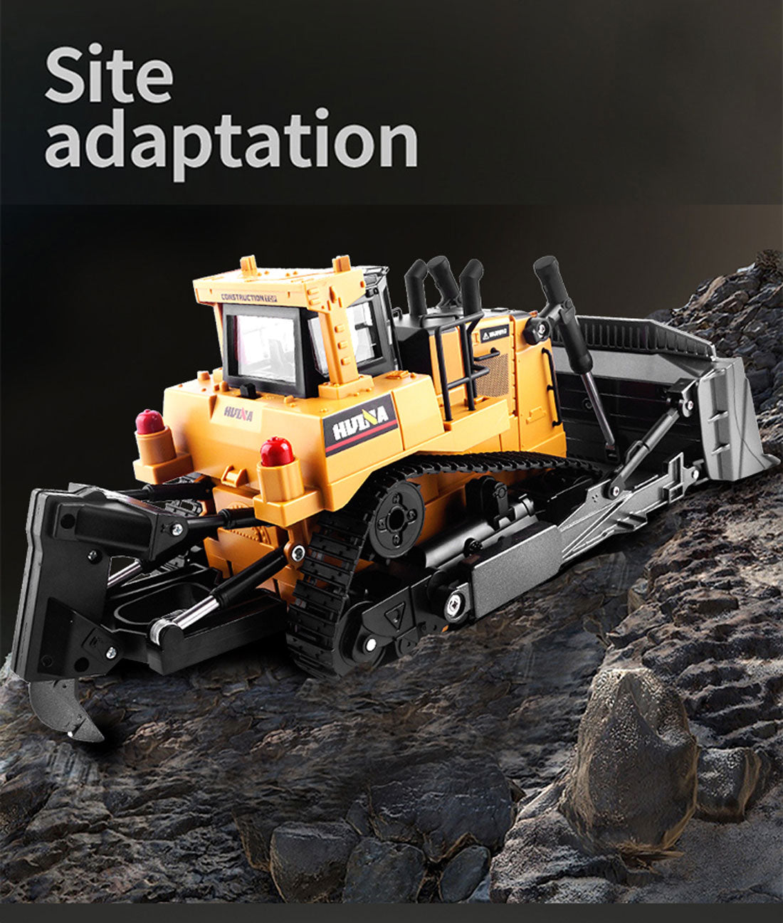 Huina Alloy 1:16 RC Bulldozer Excavator Toy Playset Vehicles Car Model Toy Boys Kid