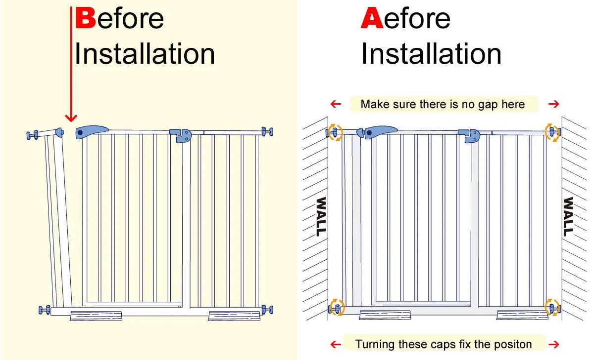 Adjustable Baby Pet Child Kid Safety Security Gate Stair Barrier Door Extension Blue
