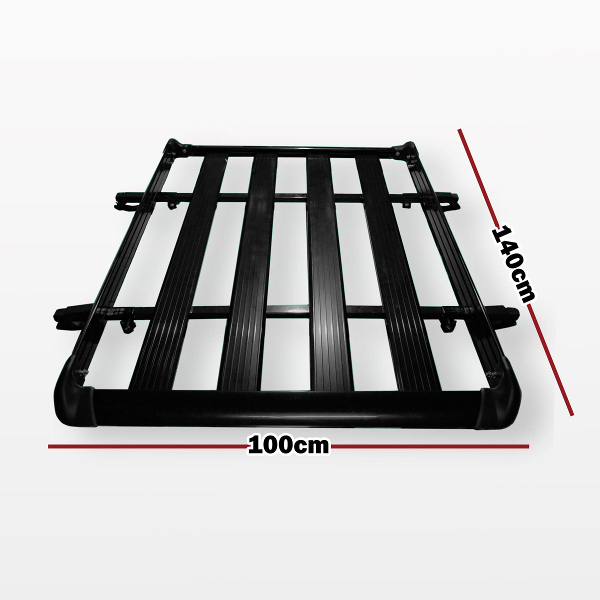 Aluminium Alloy Car 4WD 4x4 Roof Rack Basket Cargo Luggage Carrier Box Bar - black